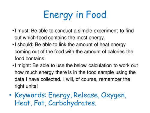 Burning food to discover energy content KS3 KS4 The burning food experiment! KS4 biology practical.