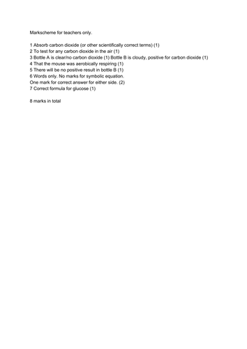 Aerobic respiration practical, circus activity, KS3