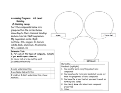1 3 assessed homework bonding mark scheme picture