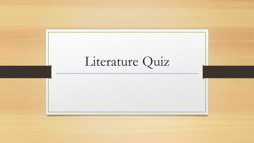 Literature Quiz 2