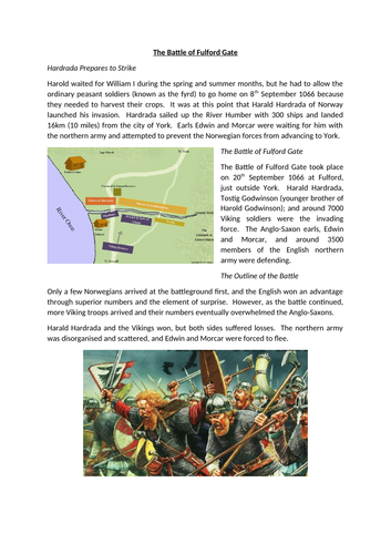 The Battle of Fulford Gate | Teaching Resources