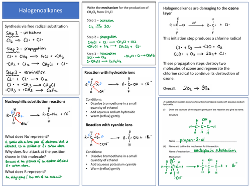 New AQA Chemistry A-level Revision Mats/Grids 3.3.3 Halogenoalkanes