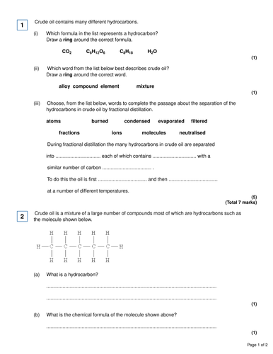 Unit 6- Organic Chemistry | Teaching Resources