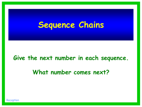 Sequence Chains - Identifying patterns and what number comes next ...