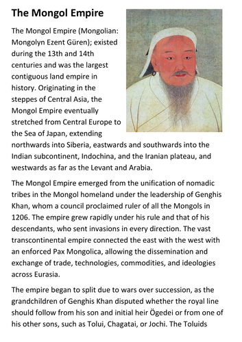 The Mongol Empire Handout
