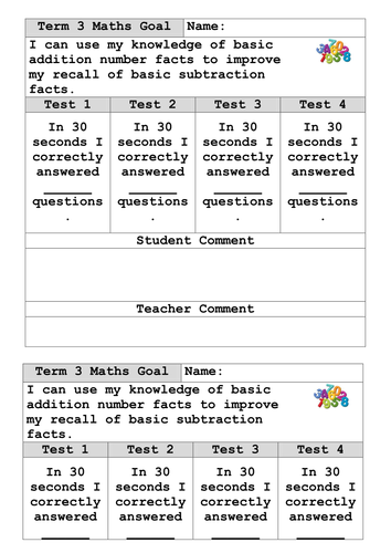 Maths Goal - Subtraction