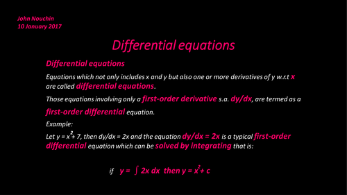 Differential equations