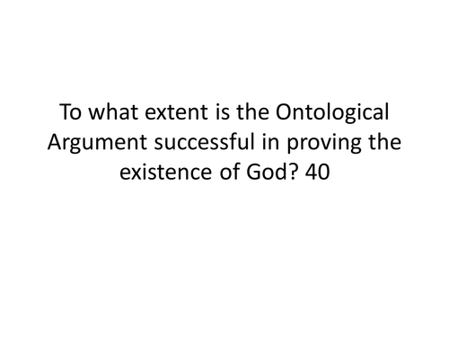 Ontological Argument essay question and answer