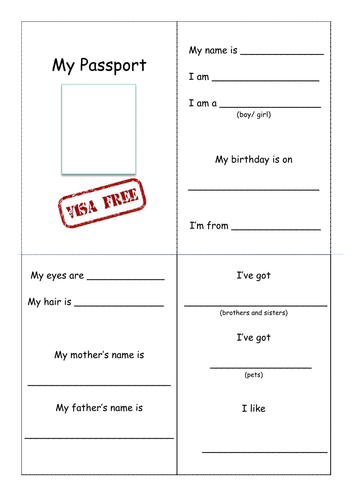 My Passport. About me | Teaching Resources