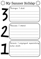 What i did over the summer worksheet image