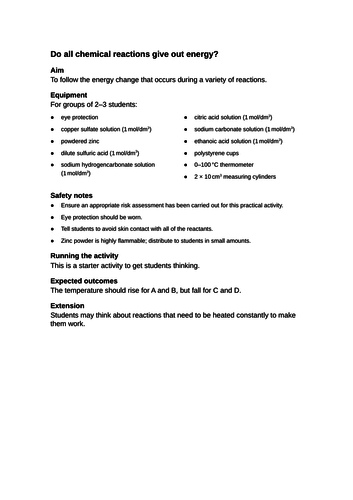 New AQA GCSE trilogy/chemistry- Exothermic and Endothermic | Teaching ...