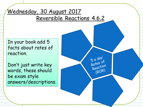New AQA GCSE trilogy/chemistry- reversible reactions and equilibrium ...
