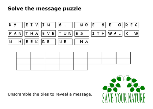 Solve the message puzzle from John Muir