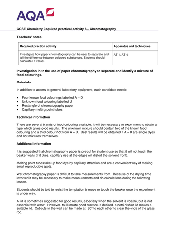 New AQA GCSE trilogy/chemistry- pure, formulation and chromatography ...