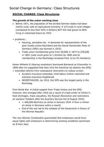 Germany, 1871-1990: Teacher notes