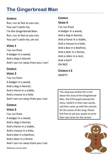 Gingerbread Man Song | Teaching Resources
