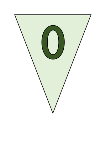 0-10 Bunting with Dark Green Numbers