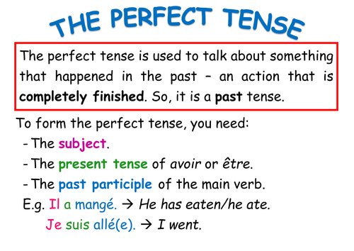 Forming the perfect tense in French poster | Teaching Resources