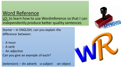 How to use Word Reference (French) | Teaching Resources