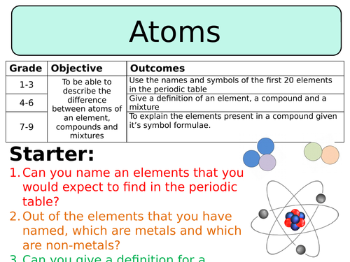 NEW AQA GCSE Chemistry (2016) - Atoms, Elements, Compounds & Mixtures