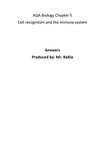 AQA Biology A Level Year 1 and AS Chapter 5 MCQs and Answers | Teaching ...