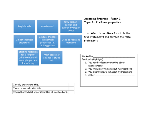 Edexcel 9-1 TOPIC 9 Sc22b Reactions of hydrocarbons SEPARATE or TRIPLE PAPER 2