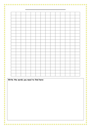 wordsearch template students make their own wordsearches teaching resources