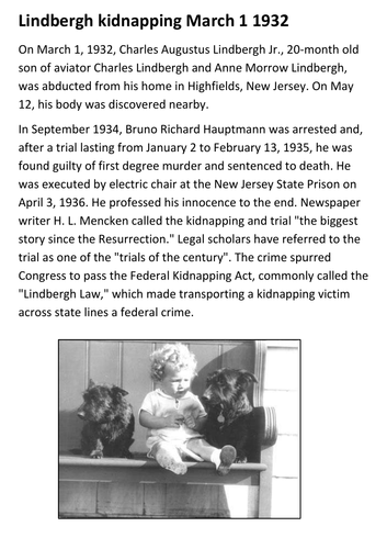 Lindbergh kidnapping Handout