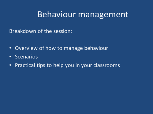 Behaviour Management 30 Min Inset Nqts Teaching Resources 8431