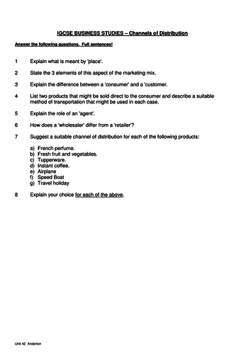Business Studies – Cambridge IGCSE – Marketing – Unit 15 – The ...