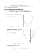 Worksheets to practise finding the equation of a quadratic graph