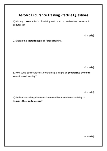 Btec Sport level 2 Lesson 8 Aerobic Endurance training powerpoint ...
