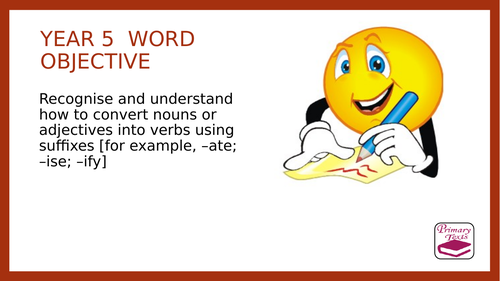 Year 5 Verb Suffixes: PPT Lesson and Assessment