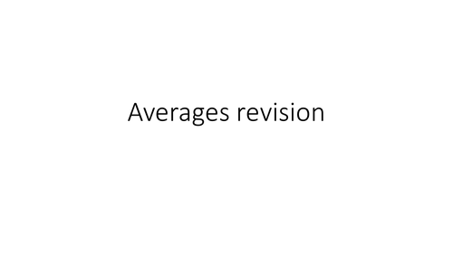 Resources on averages (no frequency tables)