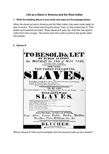 Life as a slave in America and the West Indies -Black Peoples of America