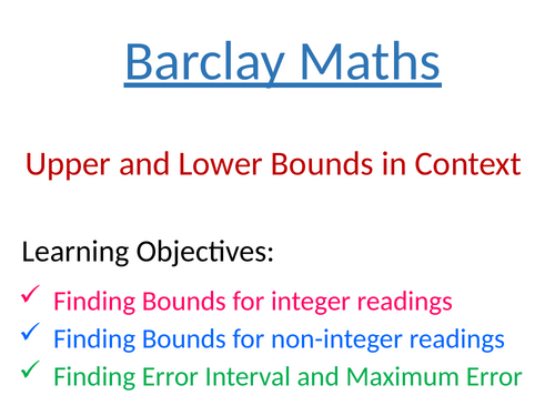 Upper and Lower Bounds in Context
