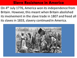 Slave resistance in America - Black Peoples of America | Teaching Resources