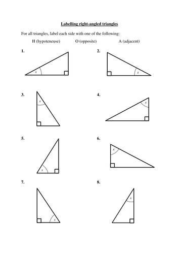 Resources For Introducing And Practising Trigonometry On Right Angled Triangles Teaching Resources 8565