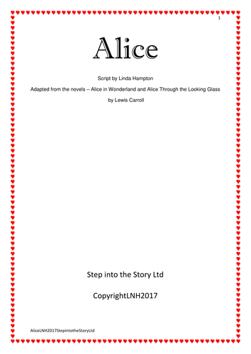 Alice in Wonderland script 45 mins | Teaching Resources