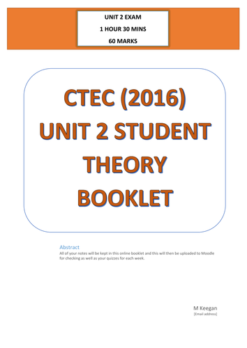 CTEC Business Unit 2 2016 Workbook