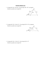 Sine rule (ambiguous case) worksheet | Teaching Resources