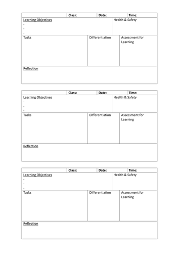 weekly lesson plan template teaching resources