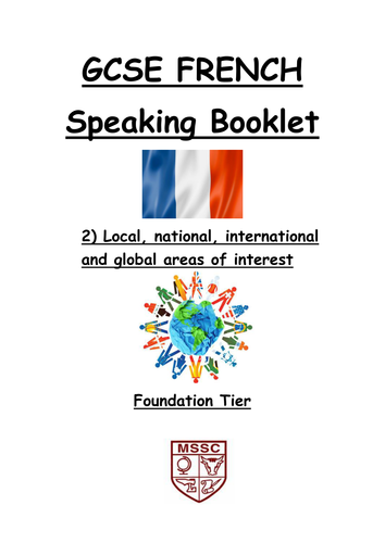 AQA french speaking questions booklets/ Foundation | Teaching Resources