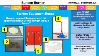 Year 7 Safety - Bunsen Burner and Risk Assessment | Teaching Resources