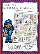 Printable Postage Stamps, Community Helpers, Post Office, Dramatic Play Props | Teaching Resources