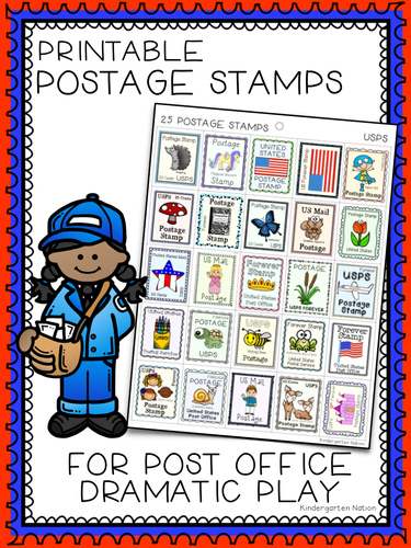 Printable Postage Stamps, Community Helpers, Post Office, Dramatic Play Props | Teaching Resources