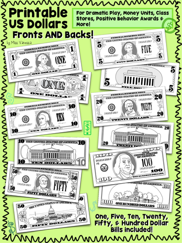 printable play money teaching resources