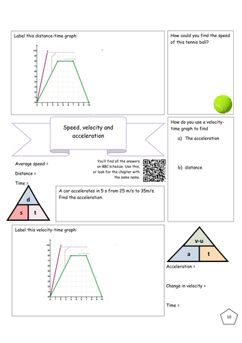 Bitesize Forces/motion revision - Speed, velocity, acceleration