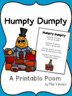 FREE Humpty Dumpty Printable Poem for Poetry Journals & Sight Word