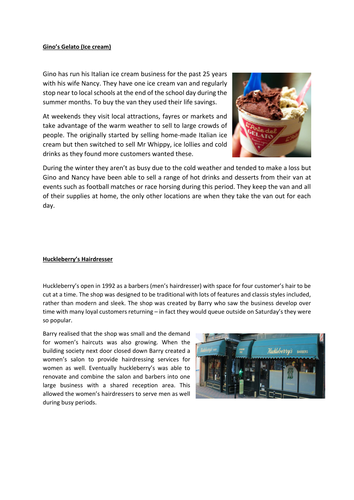 BTEC Business (Level 2) Successful Businesses Unit 1